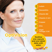 Healthspan OptiVision (1 Month Supply) | Vegan Omega 3 with high Levels of DHA | with Vitamins B2 & zinc to Support Vision | Vegan