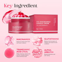 TXA Niacinamide Capsule Cream, Dual Radiance Moisturizer, Korean Face Moisturizer & Dark Spot Corrector with Tranexamic Acid, Niacinamide Capsules for Glass Skin, Lightweight Hydrating Korean Skincare
