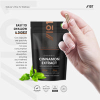 Organic Cinnamon Extract 7,500mg - 10% Polyphenols High Strength 15:1 Extract - 90 Vegan Capsules (3 Months Supply) - Resealable and Recyclable Pouch – by Alpha01