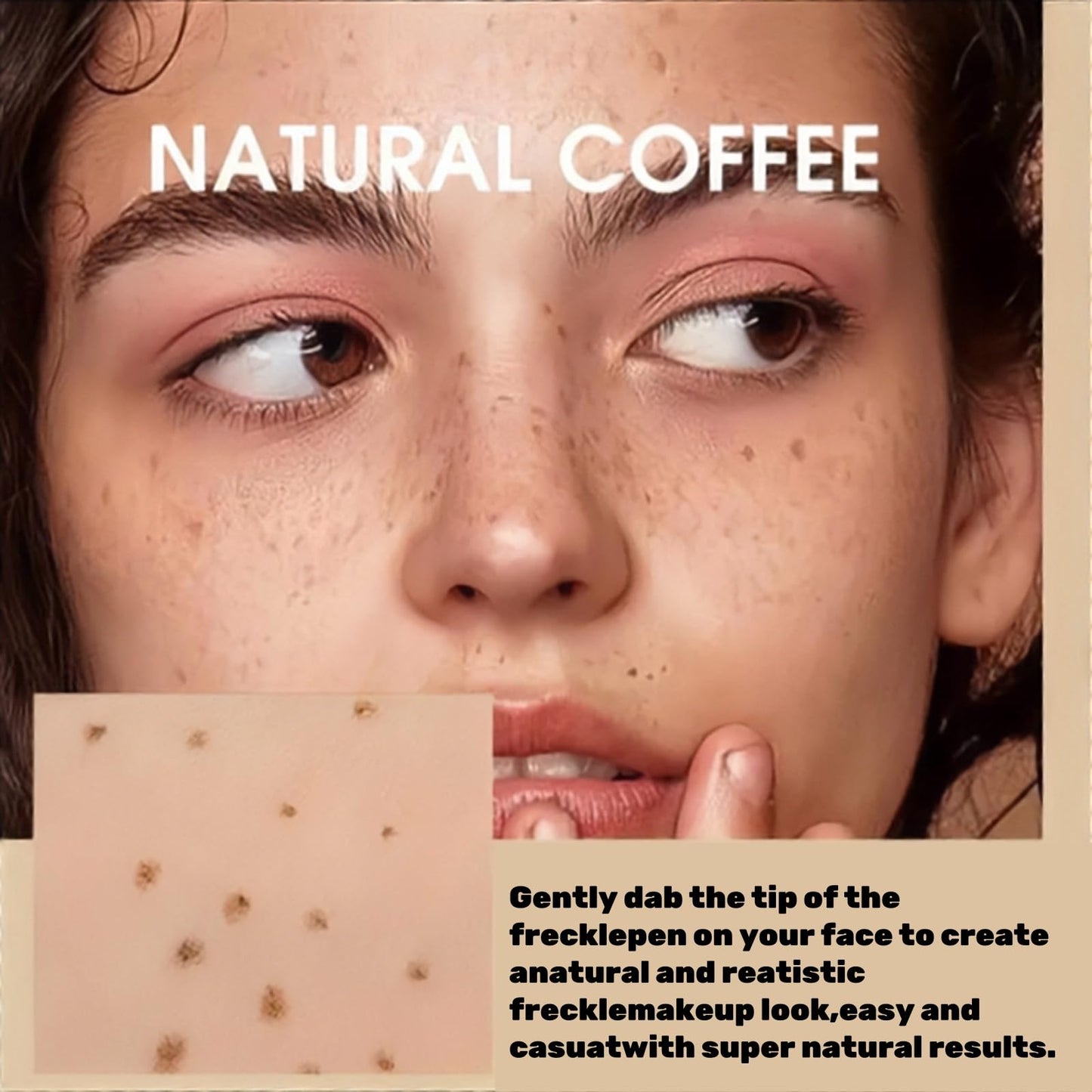 Jinjiar Freckle Pen,Freckle Makeup Pen,Natural Lifelike Freckle Pen,Waterproof Long-Lasting Soft Spot Pen for Natural Like-real Makeup,Easy to Color & Waterproof Freckle Make-up Pen,Brown Liquid Eyeliner