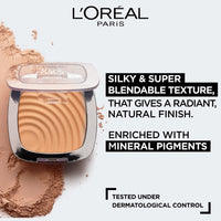 L'Oréal Paris Powder Foundation, Super-Blendable, With Hyaluronic Acid, Light Texture for a Flawless Finish, True Match Perfecting Powder, W3