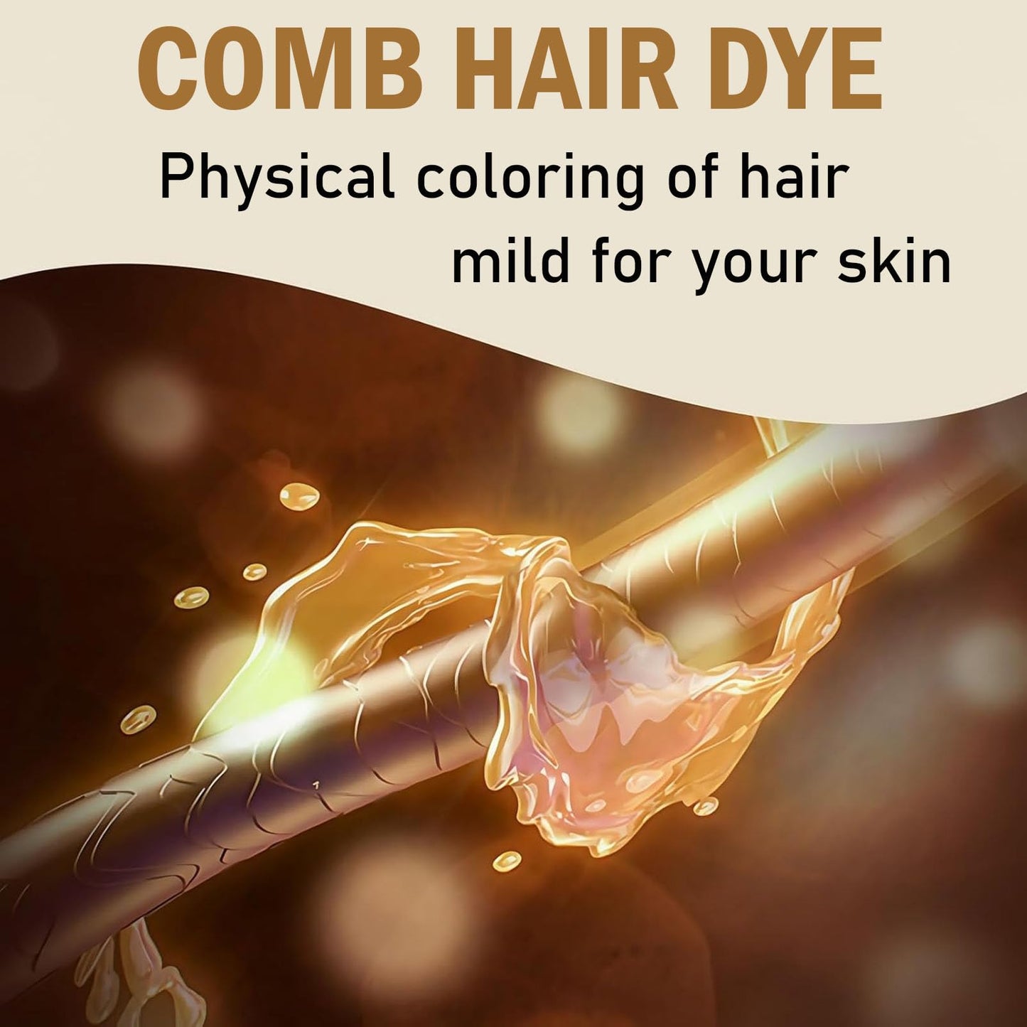 Hair Dye Comb, 2 in 1 Black Instant Hair Colour Stick with Built-in Comb, Hair Dye Stick for Gray Hair Coverage, Sweat-Proof & Portable Hair Concealer for Women & Men