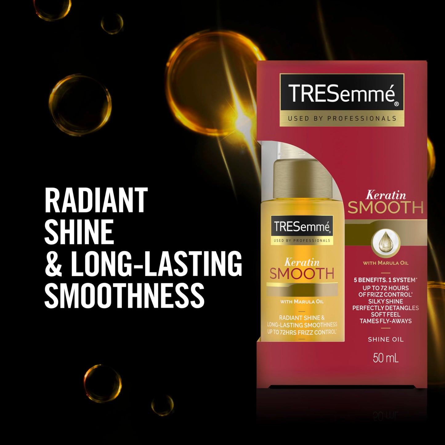 TRESemmé Pro Collection Keratin Smooth Shine Oil with keratin and marula oil for soft, shiny, frizz-free hair 50 ml