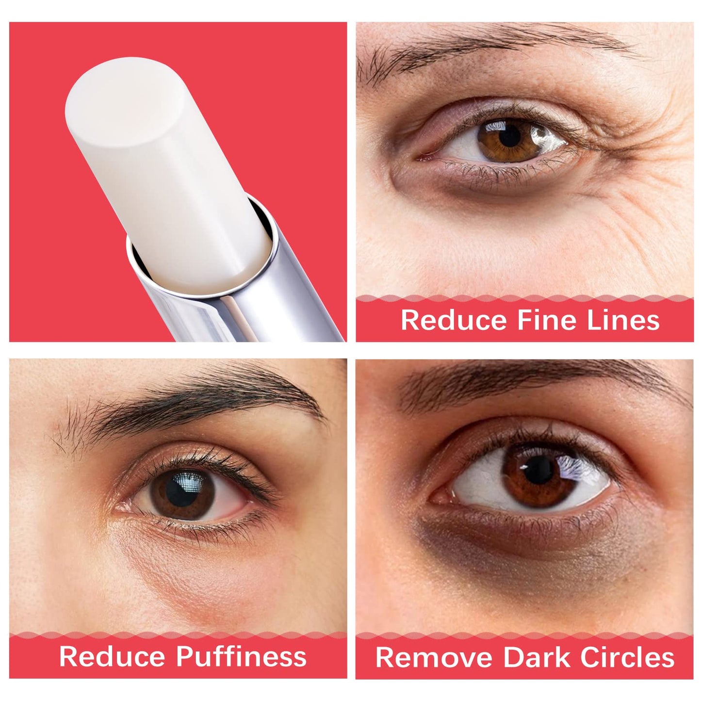 Uocasi Retinol Eye Stick, Cream, 2Pcs Brighten Cream Face Dark Circles and Puffy Eyes & Wrinkles,Tightening Balm, Anti Aging,Moisturising Balm Skincare-2Pcs, Pack of 2