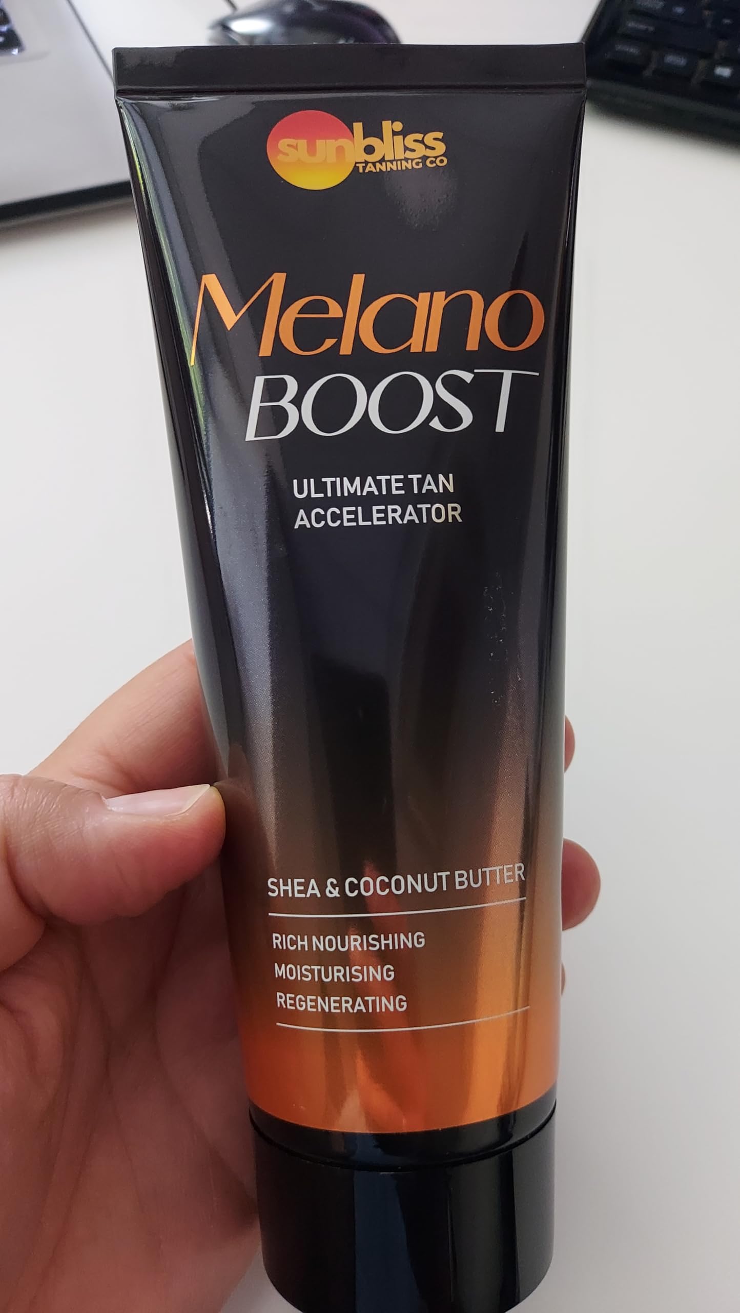Sunbliss Melano Boost Body Lotion, Tanning Accelerator, Collagen-Enriched, Moisturising with Shea Butter and Coconut, 100ml