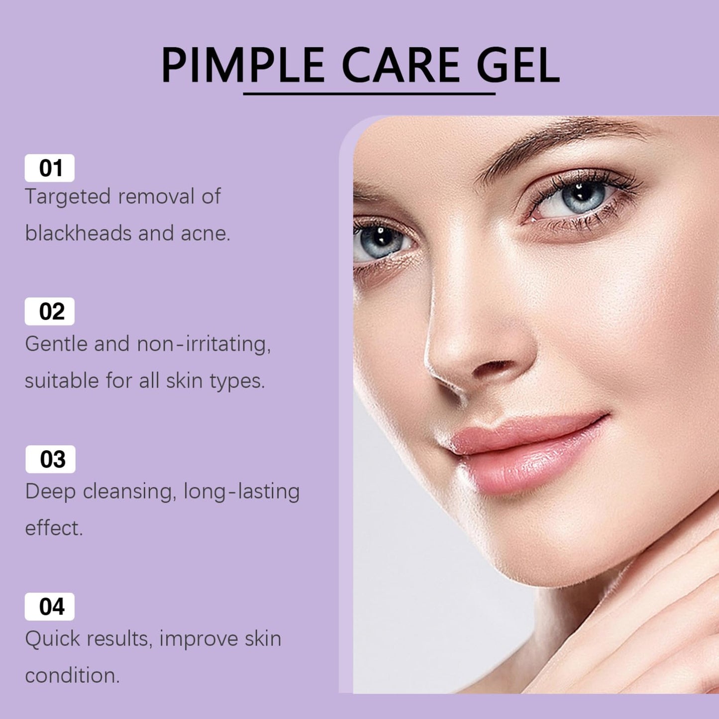 Anti Acne Gel for Face - Face Spot Treatment - Pimple Removal Gel with Tea Tree Oil,Salicylic Acid - Deep Pore Cleansing, Targets Acne, Blackheads & Blemishes, Hydrating Formula 40g