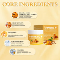 Turmeric Face Cream, Brightening Face Cream with Honey & Vitamin C, Dark Spot Remover for Face, Moisturizing Skin Care Day & Night Facial Cream Wrinkles, Fine Line and Uneven Skin Tone