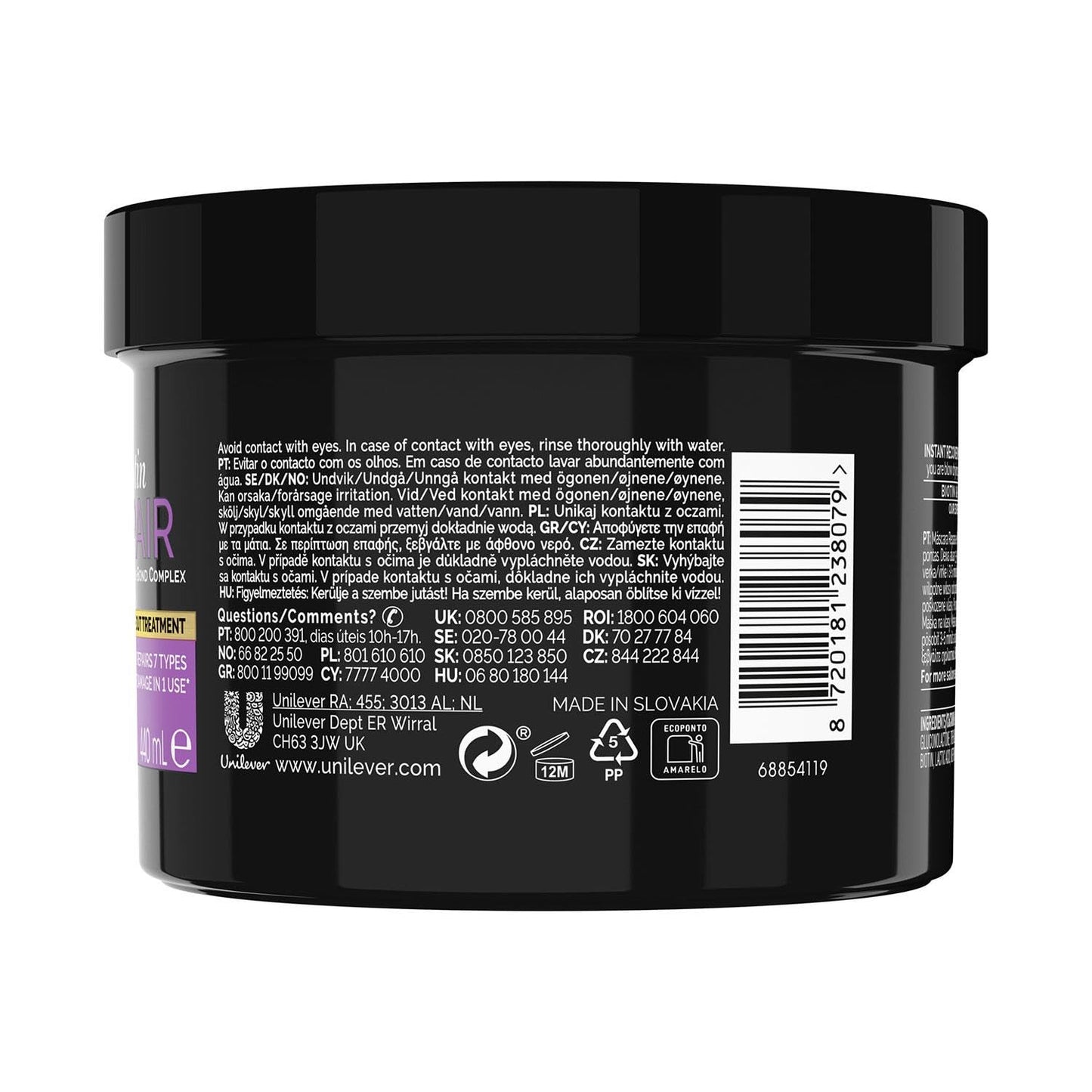 TRESemmé TRESemme Biotin Repair Instant Recovery Hair Mask Rinse-out Hair Treatment with Biotin and Pro-Bond Complex for Visible Repairs of Damaged Hair, 440ml Pack 4