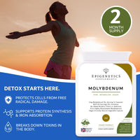 Molybdenum Capsules | Highly Bioavailable Supplement | 60 Capsules, Long 2-Month Supply Without Fillers, Binders or Additives | 1mg Potassium Molybdate Per Serving | Made in The UK & Vegan Friendly