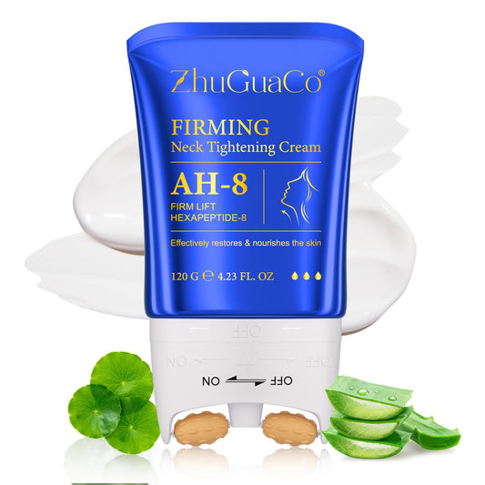 MASAIGGE Ah-8 Firming Neck Cream, Tighten And Lift Neck Cream with Double Roller Massage, Anti Aging Tightening Cream, Reduce Wrinkles Fine Lines And Double Chin, Firm And Lift Sagging Skin
