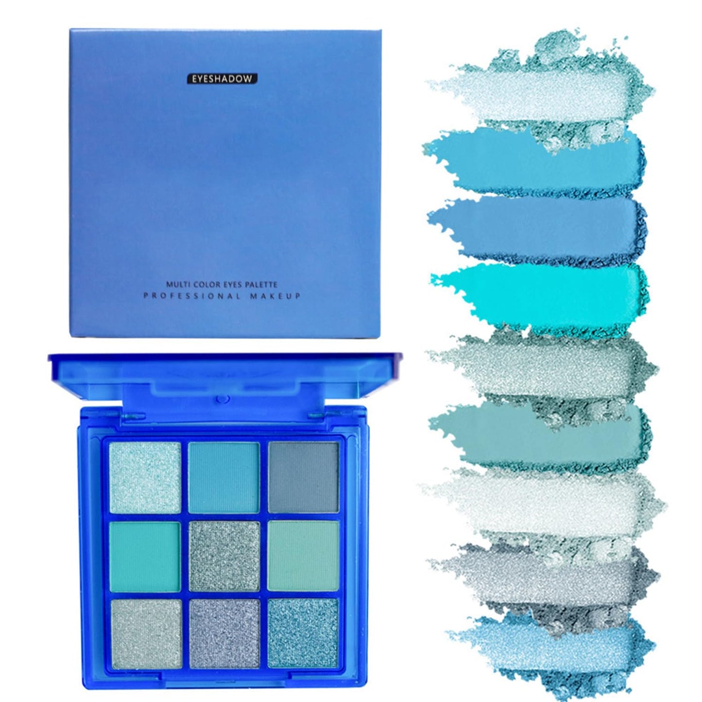 Generic Blue Smokey Eye Shadow Palette, Metallic Glitter Blue Eyeshadows for Vibrant Makeup, Lightweight Portable, Perfect for Daily Wear or Special Occasions, Gothic-Inspired Makeup Palette for Smoky Natural