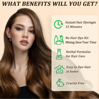 SingHao Polar Hair Dye Shampoo,Hair Care Dye Shampoo,Permanent Hair Dy/e,Colour Shamp/oo to Cover Grey Ha/ir,Natural Ha/ir Dy/e Sha/mpoo,Sh/ampoo for Color Treated H/air,Anti Grey Sha/mpoo#Dark Brown &Black