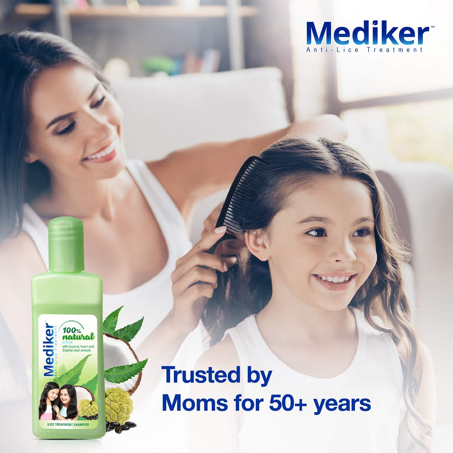 Mediker Natural Anti-Lice Treatment Shampoo, 50ml - 1 Pack (Ship from India)