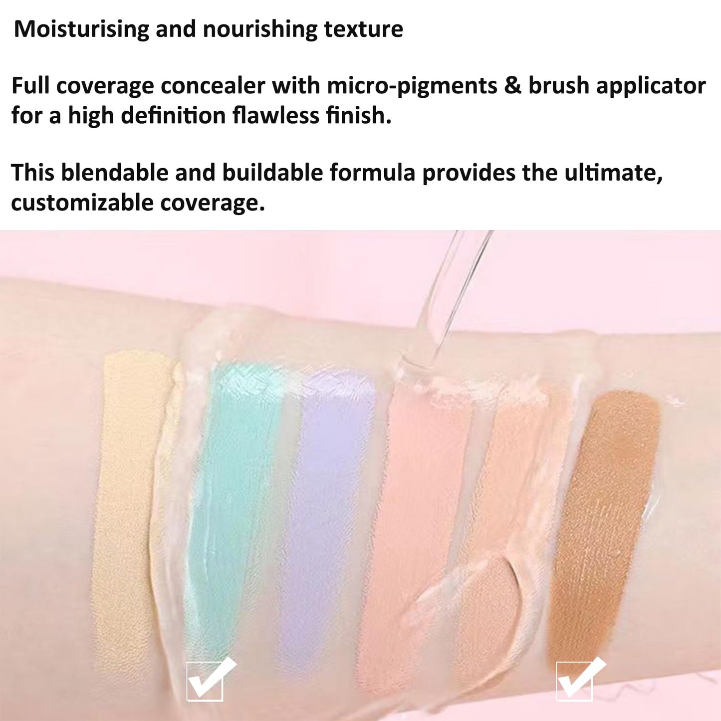 OKAQEE Green Full Coverage Concealer - Waterproof Dark Circles and Blemish Concealer - Long Lasting Corrector Concealer (Green)