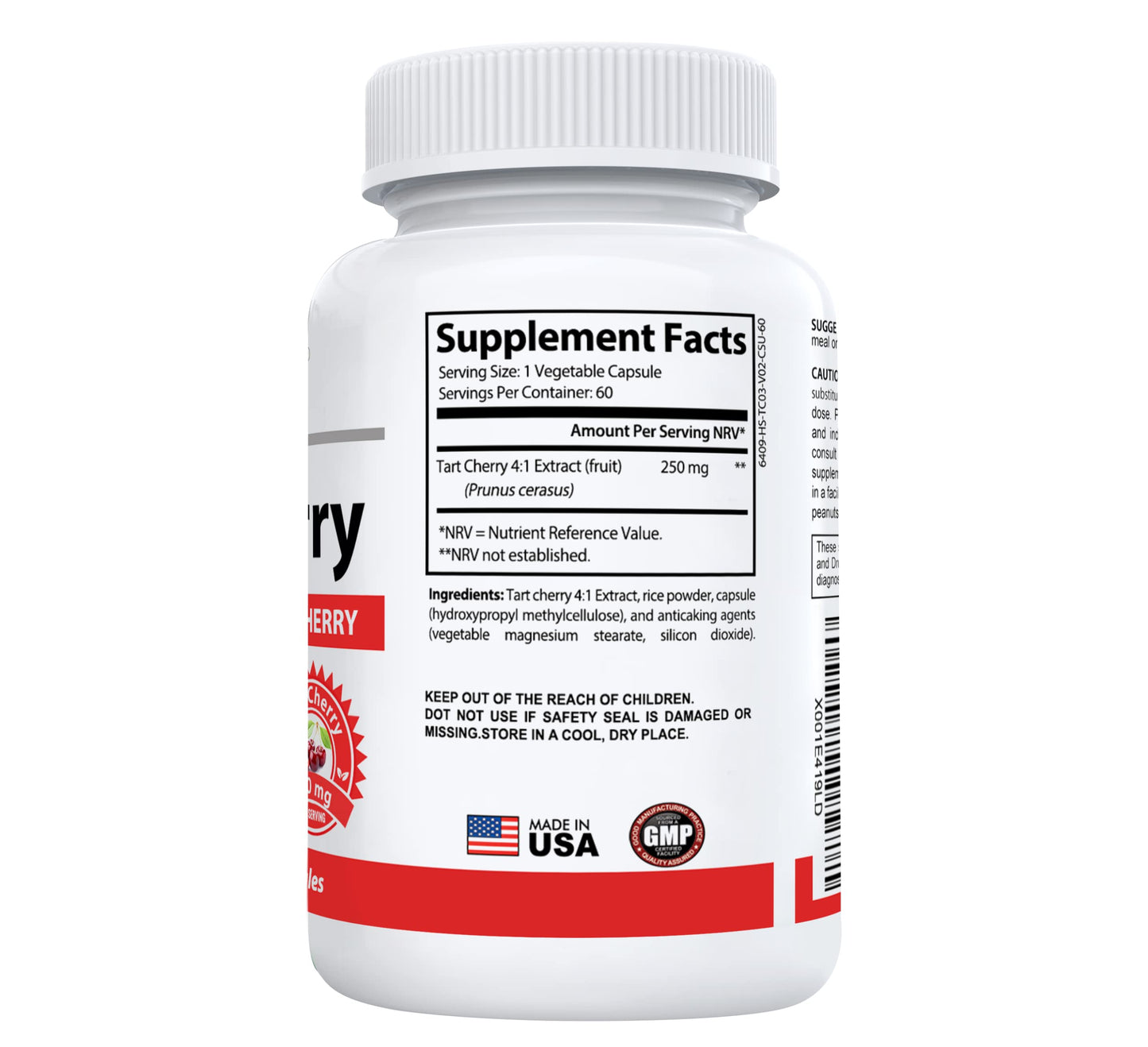 Nutracraft #1 Tart Cherry Extract | 2000mg 4:1 Concentrated Tart Cherry | Uric Acid Cleanse & Sleep Support | No Fillers or Additives | 1 Month Supply (Non-GMO)