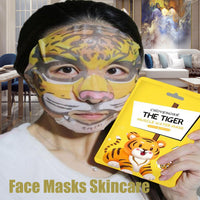 Sheet Mask - Face Mask Set for Teenage Girls - Fun Animal Printed Sheet Face Masks - With Tiger and Cat Easy Use Face Mask Gift Set - Hydrating, Brighten, Soothe - Face Masks for All Skin Types (10)