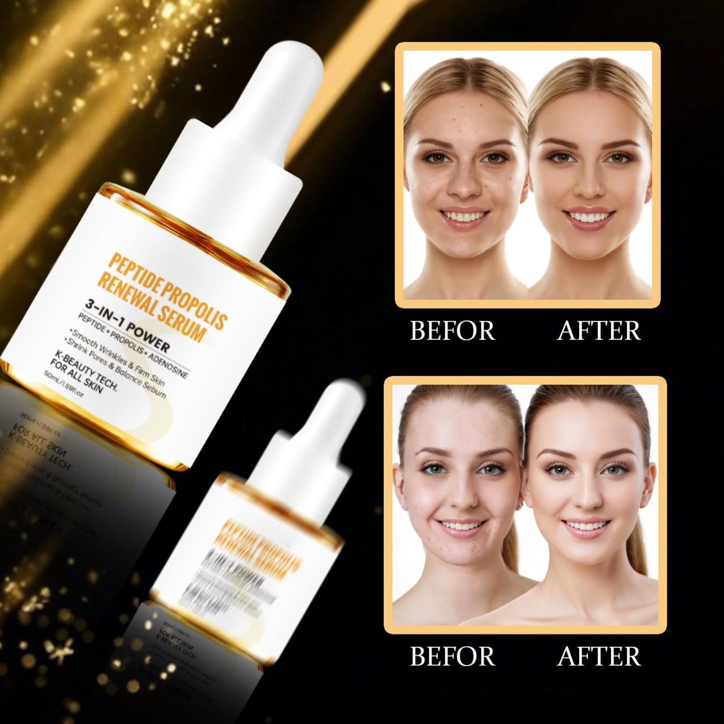 Trendyfave Peptide & Propolis Renewal Serum (50ml) - Anti-Ageing, Skin Repair & Regeneration for Youthful, Glowing Skin