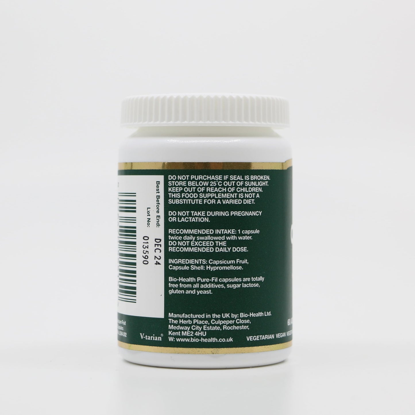 Bio-health Bio-Health Wormwood Herb 250mg Pure Herbal Food Supplement for General Health, Detoxifying, Supports Digestive Health and Appetite, Suitable for Vegetarians and Vegans, Additive Free 60 Capsules