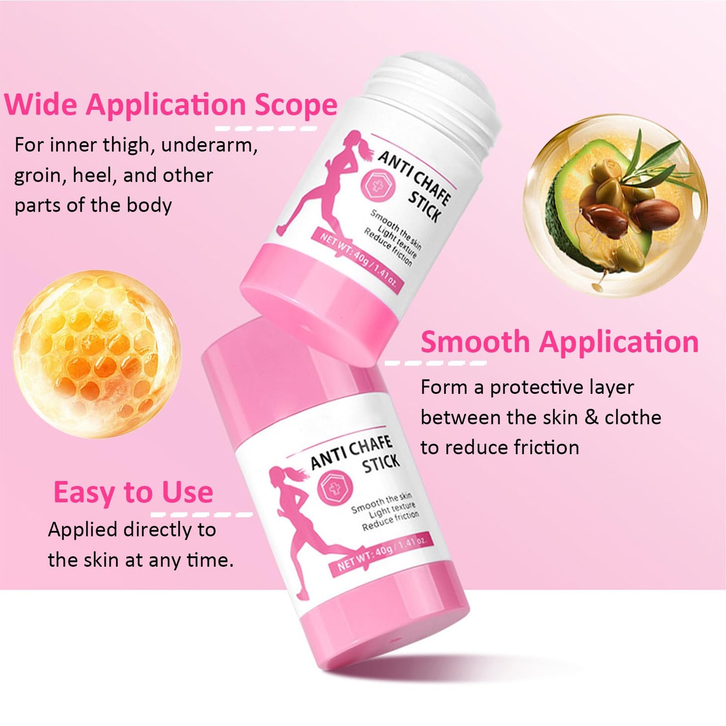 Shengqialun Anti Chafing Cream Stick - Anti Chafe Balm With Waterproof - Anti-Friction Cream For Active Lifestyles & Travel - Long-Lasting Protection With Deep Moisturing