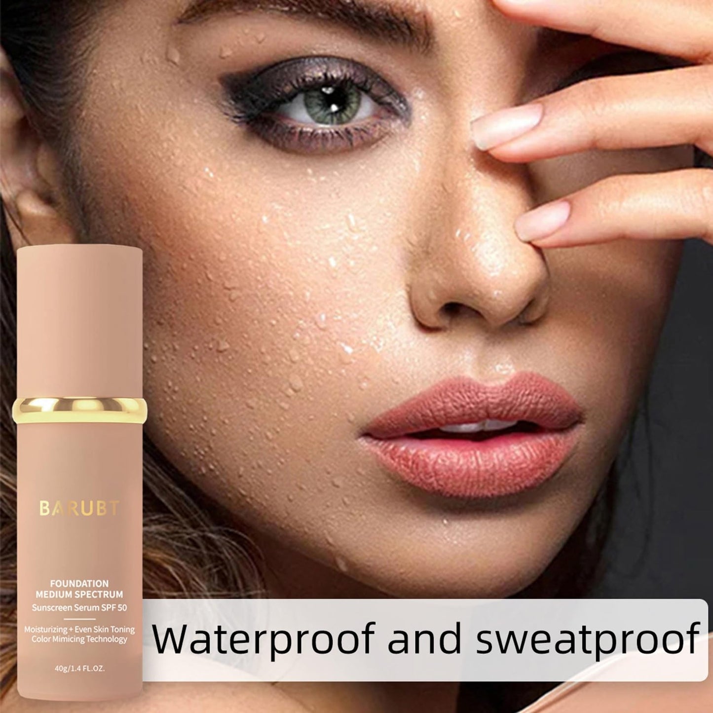 SONGQEE 4 In 1 Foundation Liquid, Hydrating Medium Full Coverage Concealer with Spf 50+, Bio Foundation Light, Color Correcting Primer, Natural Face Base Tone Makeup, Longwearing & Waterproof