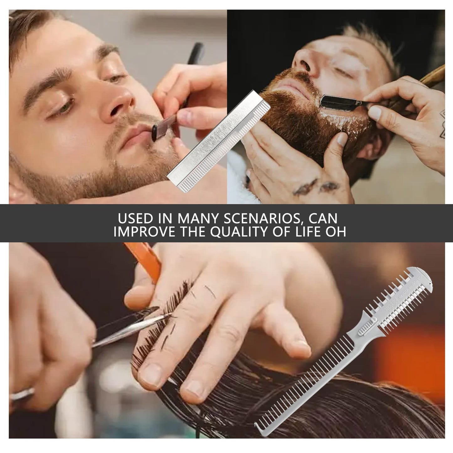 MFCGHXR HAIRDRESSING THINNING RAZOR HAIR CUTTING STYLING TOOL HAIR SHAPER THINNING LAYER HAIR CUTTING RAZOR COMB Hair Razor Comb Hair Cutter Comb