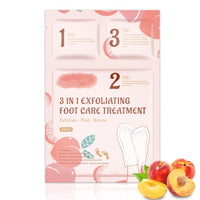 Shengqialun Foot Peel Mask With Peach Extract - Foot Mask For Hard Skin & Calluses - 3-In-1 Foot Care For Exfoliation, Moisturizing & Renewal - Natural Formula For Soft & Smooth Feet