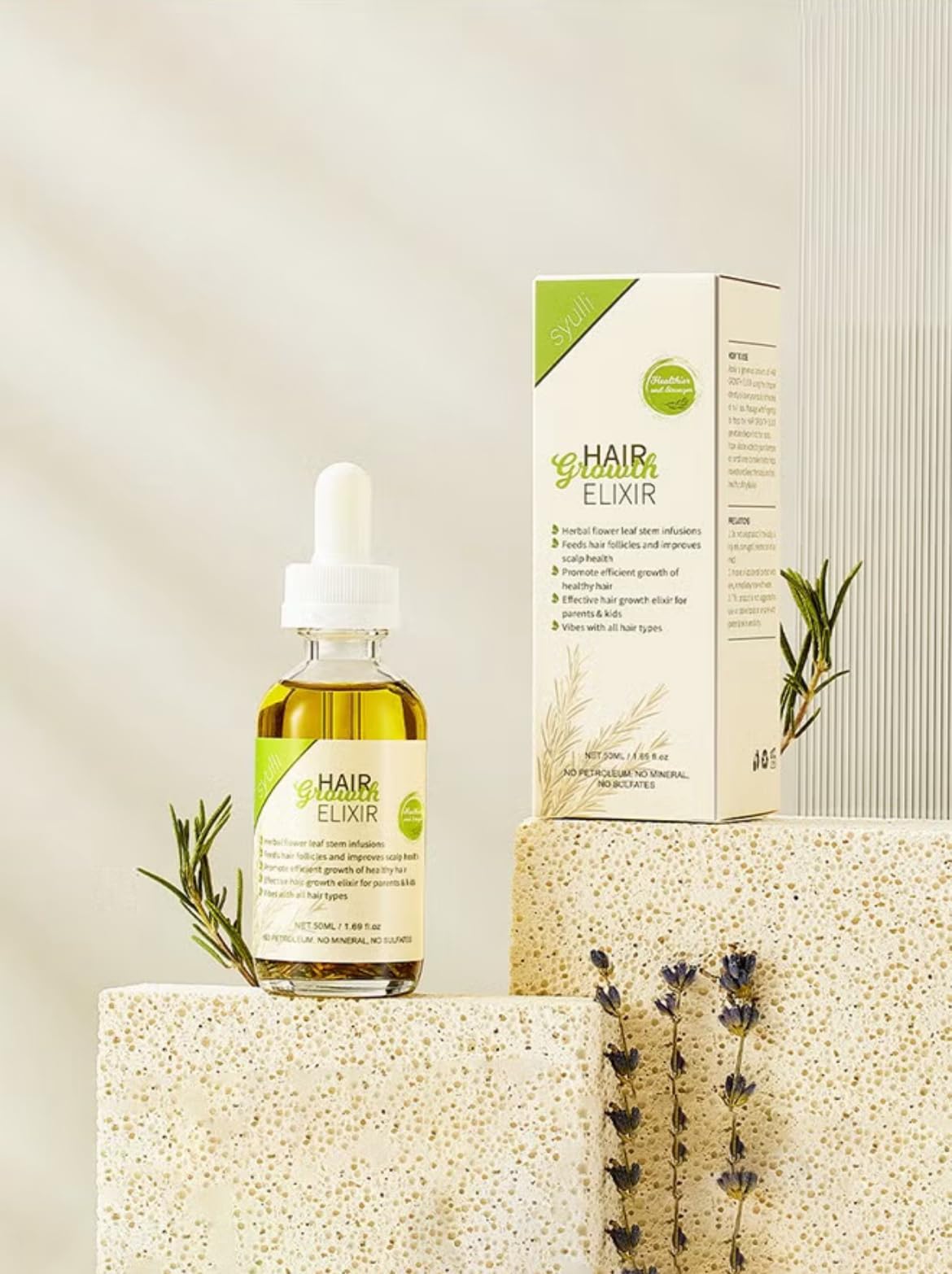 Generic Hair Growth Elixir, Natural Herbal Oil Serum, 50ml, for Hair Loss Treatment and Scalp Care