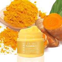 Turmeric & Vitamin C face cream. Anti-aging cream that reduces dark spots and brightens skin. Heals acne and repairs damaged skin. Soften and smoothens skin.