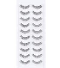 10 pairs Natural False eyelashes 3D Fake Lashes 100% Handmade Short Soft Reusable Eye Lash Transparent Strip Lashes Natural looking eyelash by EMEDA (Natural False Lashes 07)