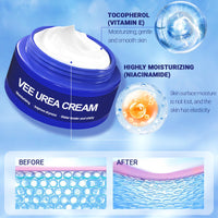 GMHLLES 2 Bottles Urea Cream 60 Percent for Feet,70g Cracked Heel Repair Cream,Urea Moisturiser,Lightweight and Gentle,Suitable for Cracked Feet and Dry Body Skin Care,with 1 Massage Board