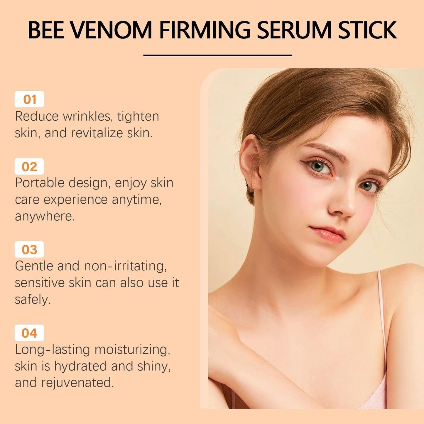 Cureluxe Bee Venom Firming Duo Set, Anti-Wrinkle Facial Essence Stick and Firming Cream Designed toImprove Skin Firmness, Restore Skin Elasticity, and Provide Hydration, Contains Vitamin E and Bee Venom