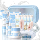 Milk Beauty Gift Sets for Teenage Girls - Milk Skin Care Sets & Kits - Facial Kits for Women with Cleanser,Serum,Cream,Eye Cream,Mask,Scrub,4pcs hair Accessories - Hydrating,Nourish (15pcs)