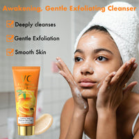 CTUBLIAUNX Exfoliating Face Wash & Scrub Cleanser for Women - Gentle Face Exfoliator with Vitamin C, Deep Cleansing & Smooth Skin, Oil-Free Daily Face Wash