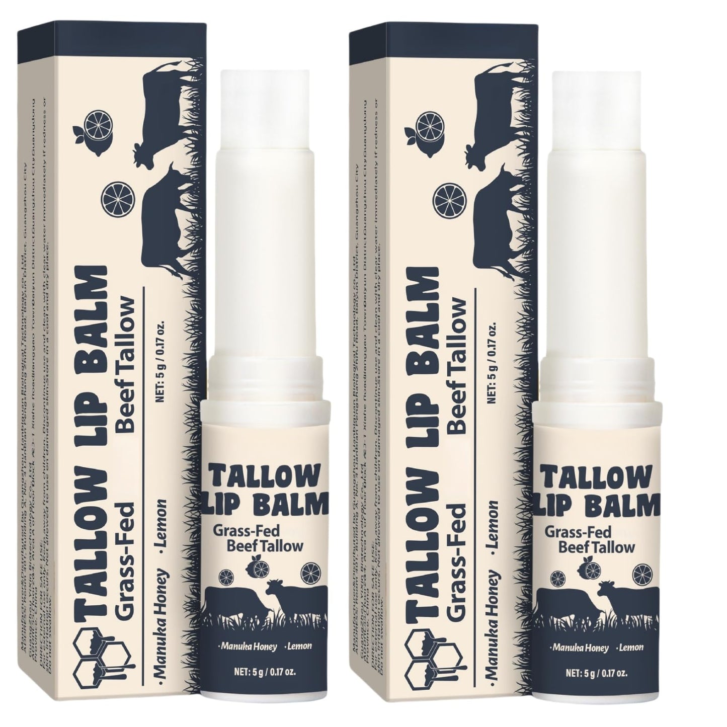 Xunzhi Beef Tallow Lip Balm,5g Tallow Lip Balm,Beef T/allow Balms Stick,Moisturizing L/ip Care,Long Lasting Lipstick,L/ip Plumper for Dry Cracked Lips,Li/p Moisturiser,Ta/llow Li/p Gloss,Lips Repair