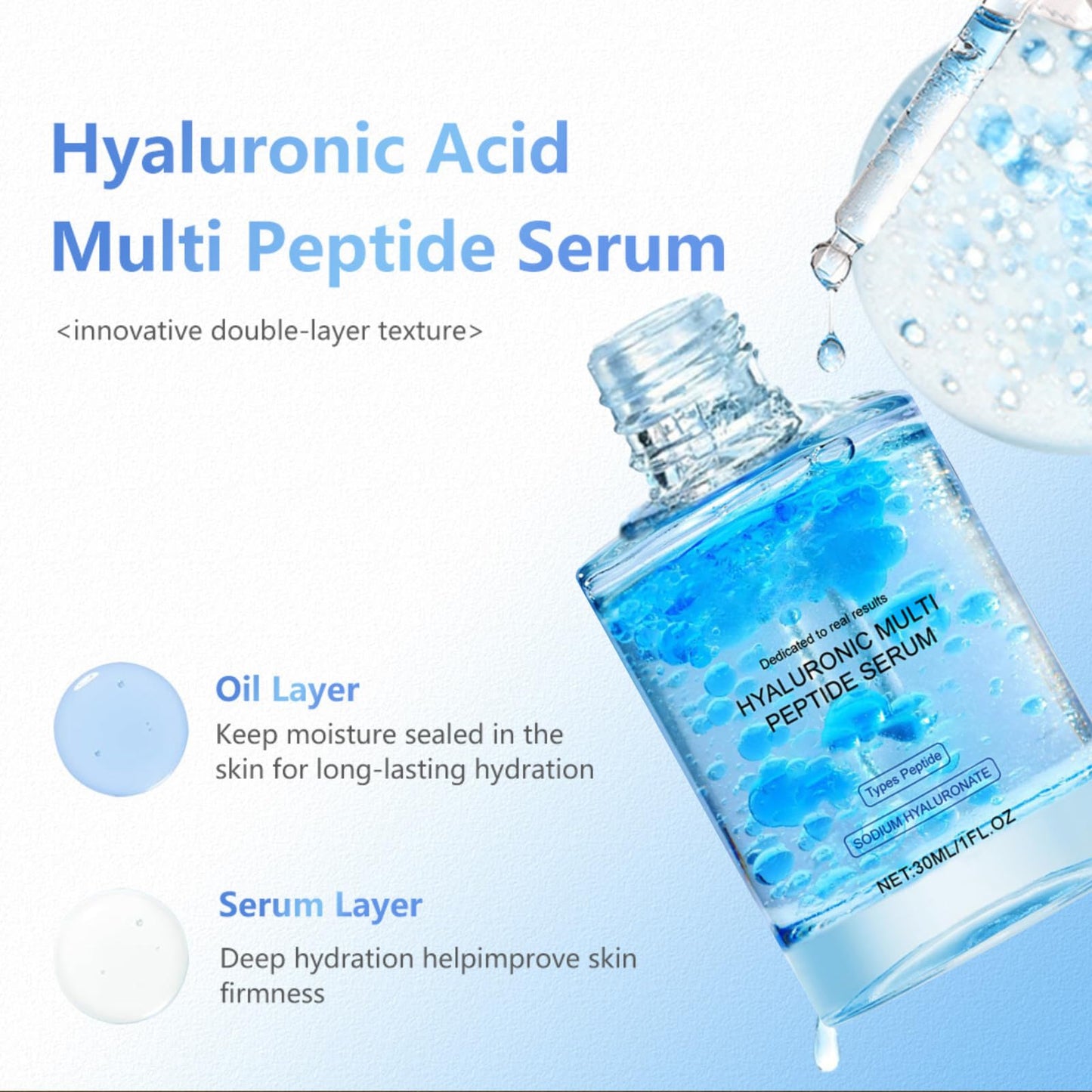 Tongyend Hyaluronic Multi Peptide Serum for Glowing and Soothing, PDRN Serum, Plumping Radiant Peptide Serums for Face, Hydrating Serums, Korean Skin Care, Anti-Aging Moisturiser,30ml