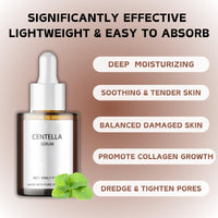 ISBEAUSOLS Centella Asiatica Hydrating Serum - Centella Face Serum with Hyaluronic Acid - Anti-Ageing & Anti-Wrinkles Face Serum for Women - Hyaluronic Acid Serum for Face - Calming & Soothing Serum Face
