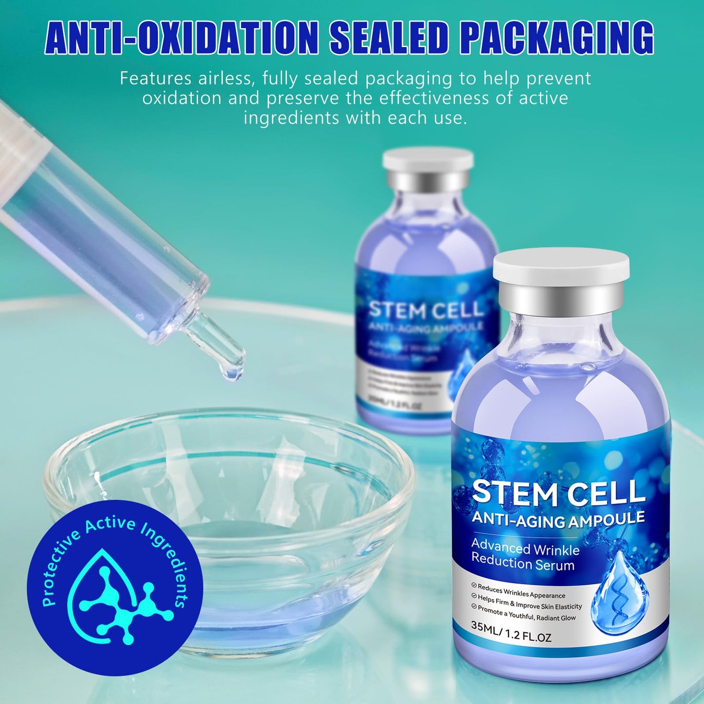 ITSDAWN Stem Cell Serum for Face, Stem Cell Solution Ampoule for Firmer & Anti-Aging, Hydrating Facial Serum 35 Ml/1.2 Fl Oz