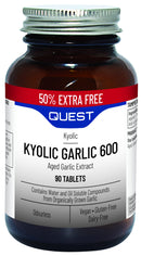 Quest Kyolic Garlic 90 Tablets - 600mg High Strength Odourless Aged Garlic Extract for Heart, Liver & Immune Function. Daily Garlic Supplement, Improve Circulation, Liver Detox & Immunity (Pack of 1)