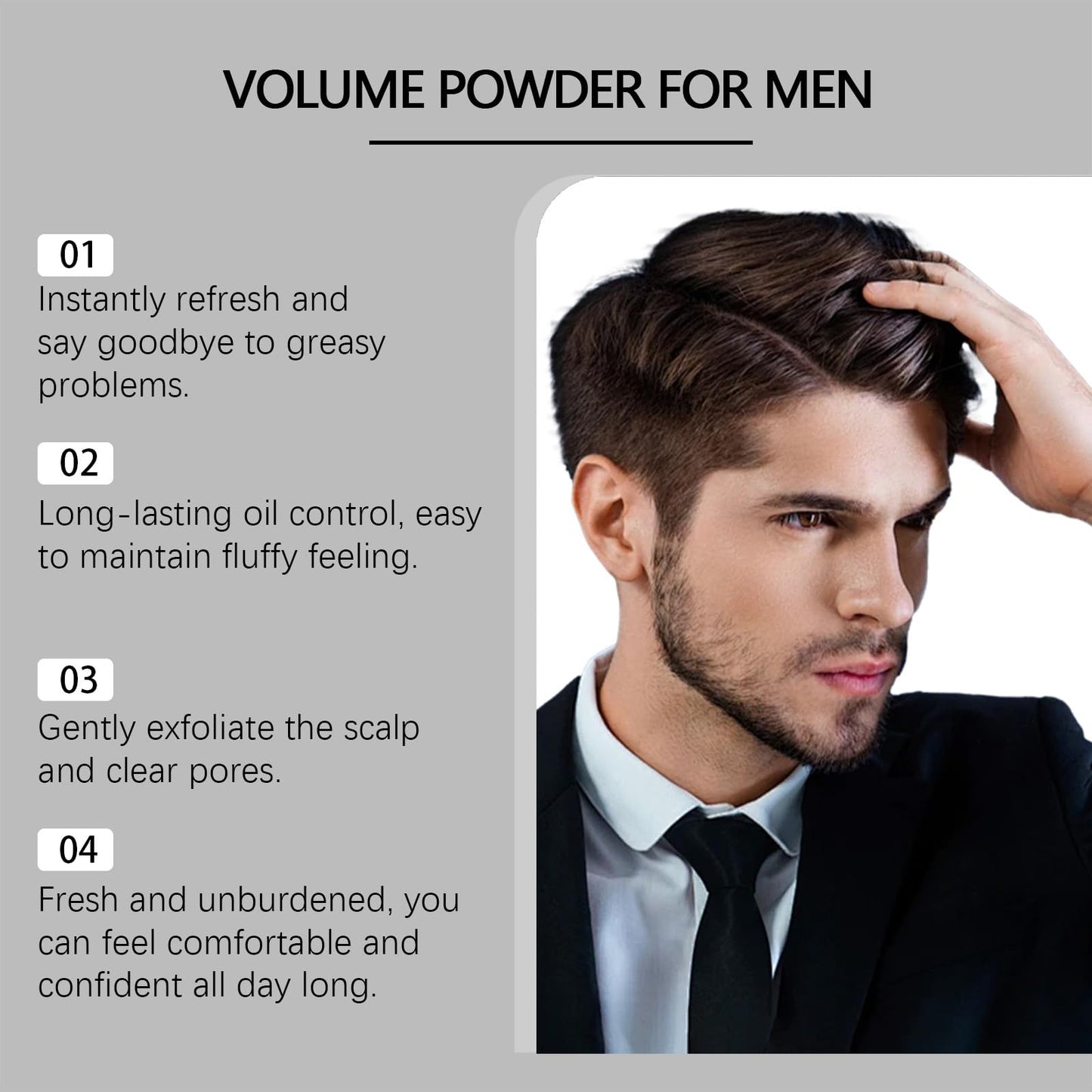 AuraAnge Volume Powder for Men, Texture Powder - Hair Styling Dust for Instant Texture & Volume, Leave-in Powdered Formula for Fluffy Hair - Men's Tress Dust Styling, 40g / 1.41oz