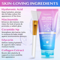 CFHQXSZ Collagen Night Wrapping Mask, Collagen Overnight Peel-Off Mask, Overnight Wrapping Peel Off Face Masks with Brush, Elasticity & Hydration Overnight Wrapping Peel Off Facial Mask