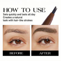 Magic Brown Eyebrow Pencil & Eyebrow Pen – Inclined Angle Eyebrows Pencil, Waterproof, Long-Lasting for Natural-Looking Full Brows