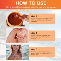 Cureluxe Intensive Tanning Gel - Premium Sunbed Tanning Accelerator Cream - Tan Accelerator with Coconut Oil and Vitamin A & E - Self Tanner Oil for Easy Application - Achieve Natural & Fast Tanning