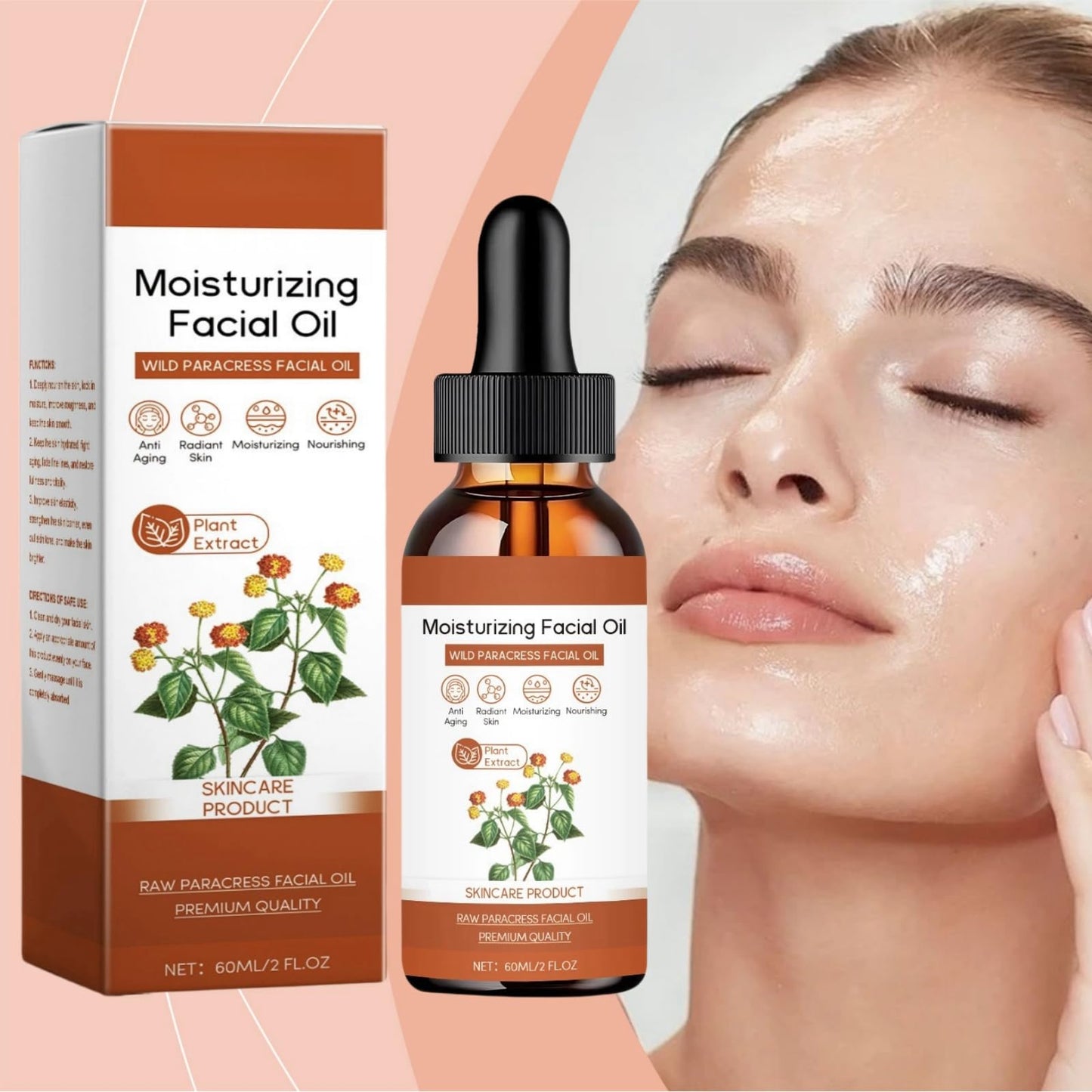 SingHao 100% Pure Organic Para/cress Facial Oil,Paracress Facial Oil Se/rum,Anti-Aging Moisturizing Essential O/il,Paracress Anti-Wrinkle Ser/um,Natural Para/cress Extract O/il for Women,Anti Aging Serum