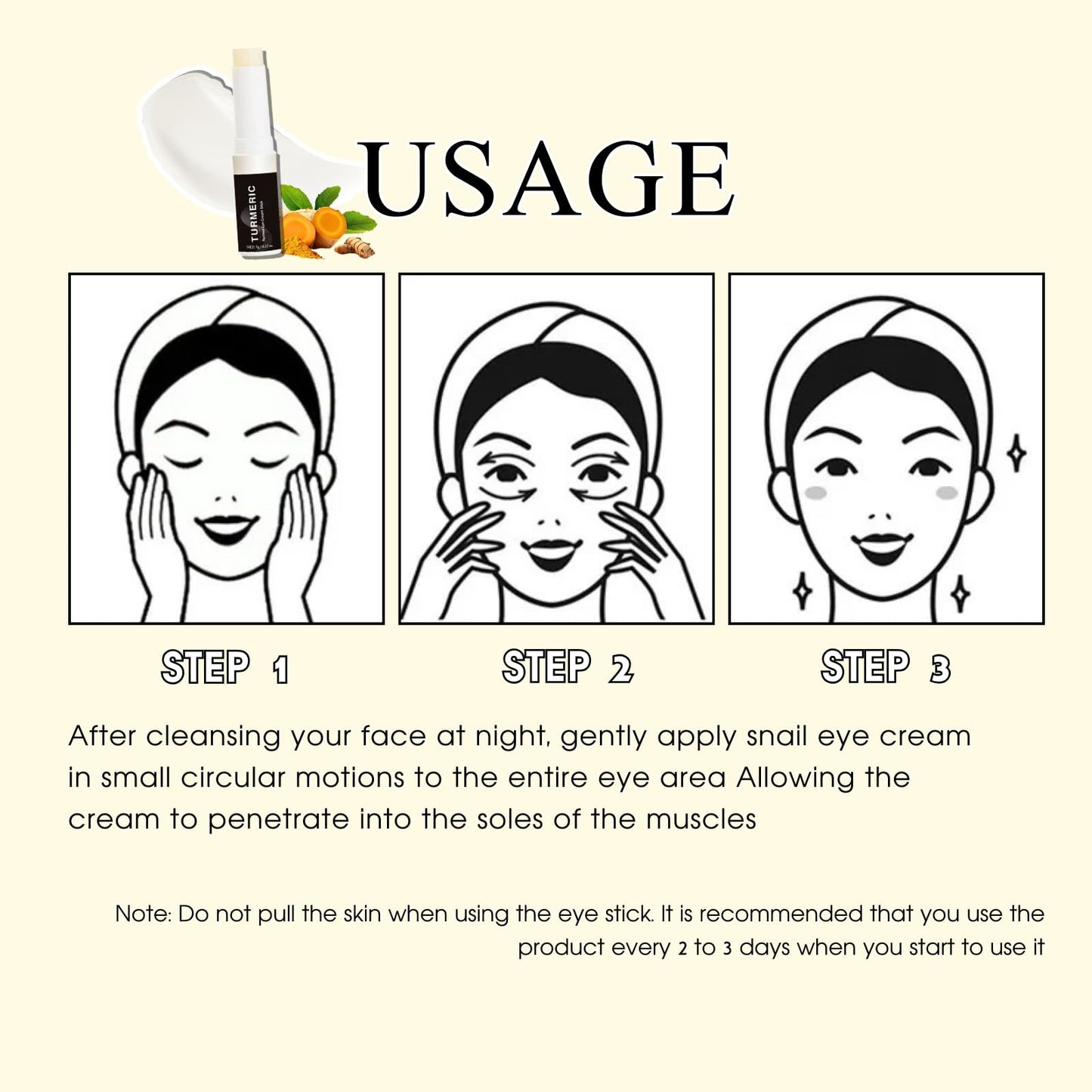 TBeautfave Turmeric Retinol Eye Stick, Retinol Eye Cream for Dark Circles and Puffy Eyes, Anti Wrinkle Eye Cream Anti Aging, Turmeric Multi Balm Stick for Eye/Face/Neck, Visibly Reduces Fine Lines, 5g