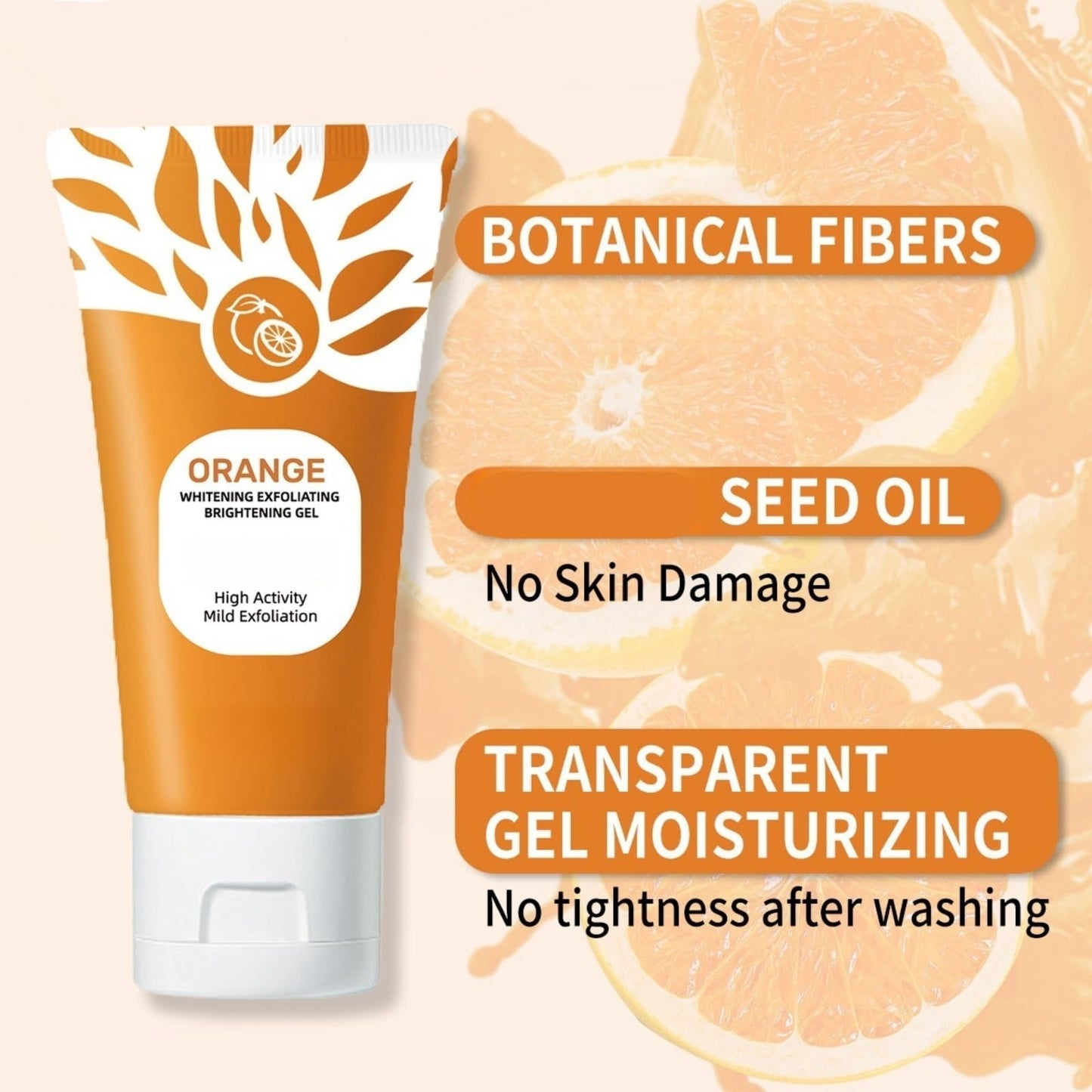 Orange Enzymes Exfoliating Gel,Orange Peeling Gel,Facial Scrub Exfoliating Cleanser,Face and Body Exfoliati/ng Scrub Ge/l,Deep Exfolia-ting Cleanser,Face Exfoliator,Whitening Deep Exfoliator
