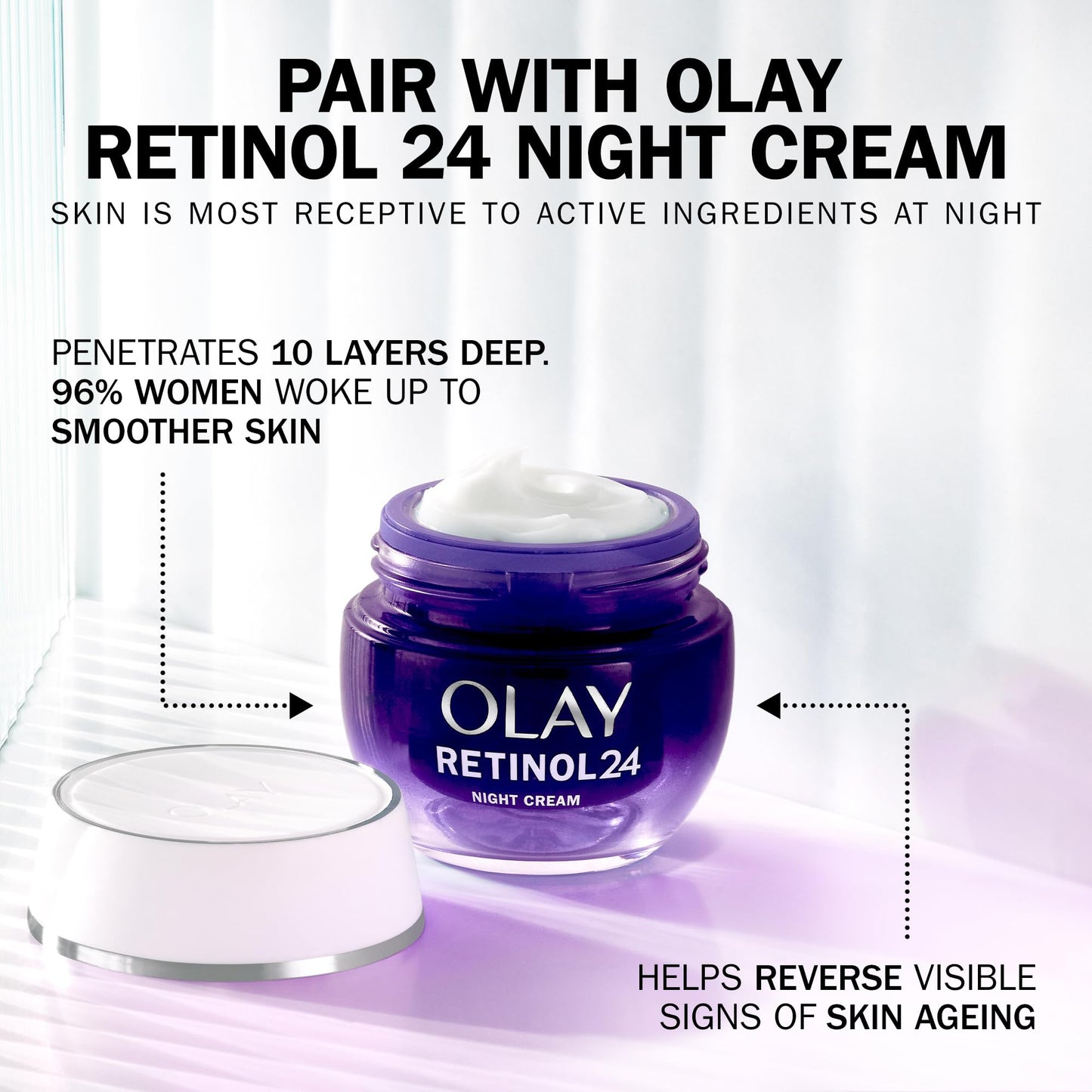 Olay Hyaluronic Acid Face Moisturiser Day Gel Cream, Skincare with Niacinamide 99% Purity and Vitamin B5 (Panthenol) Hydrating Skin Care: Plumps, Smooths, Hydrates Non Greasy, Non Sticky, 50ml