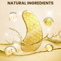 Mifeloy 20 Pairs 24K Gold Under Eye Patches, 20 Pcs Golden Cooling Hydrating Eye Masks, Anti Wrinkle Collagen Undereye Pads for Adults, Women Travel Skincare Face Gel, Reduce Dark Circles Puffiness Puffy Eyes