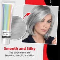OunTechGlory Natural Essence 2-in-1 Extract Cream - Metallic Silver Gray Hair Dye for Glossy Conditioning and Easy Grey Hair Color