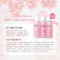 SALROAL Sakura Travel Shampoo and Conditioner Set – Travel Size Shampoo and Conditioner for Women, Perfect Sakura Shower Gift Set with Moisturizing, Nourishing Formula for Soft, Frizz-Free Hair on the Go