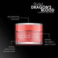 Rodial Dragon's Blood Hyaluronic Night Cream 50ml – Anti-Aging Night Cream with Hyaluronic Acid, Hydrating & Plumping Formula